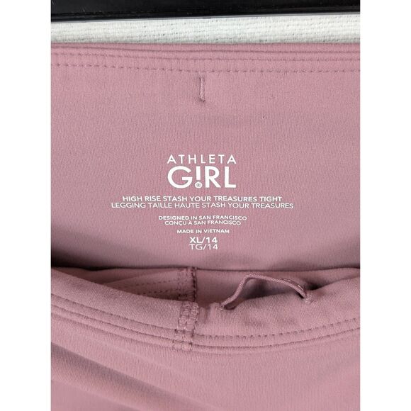 Athleta Girl High Rise Stash Your Treasures Leggings Purple Girls Size XL (14) - Picture 11 of 12